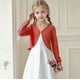 thumbnail image 1 of Cowsor Girls Long Sleeve Bolero Cardigan Kids Button Closure Knitted Shrug Cropped Sweaters Tops, 1 of 6
