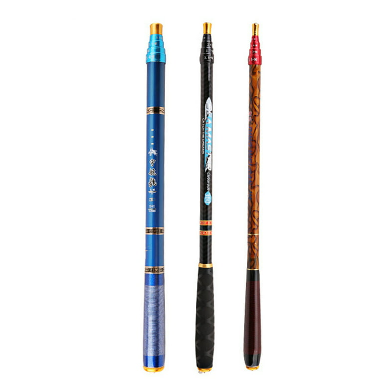 Telescopic Fishing Rod Compact Pole Carbon Fiber Blank Portable Collapsible  Bass Crappie Rod Blue 6.3