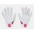 thumbnail image 2 of Under Armour Men's UA Clean Up Baseball Batting Gloves 1378764-105 White/Red, 2 of 2