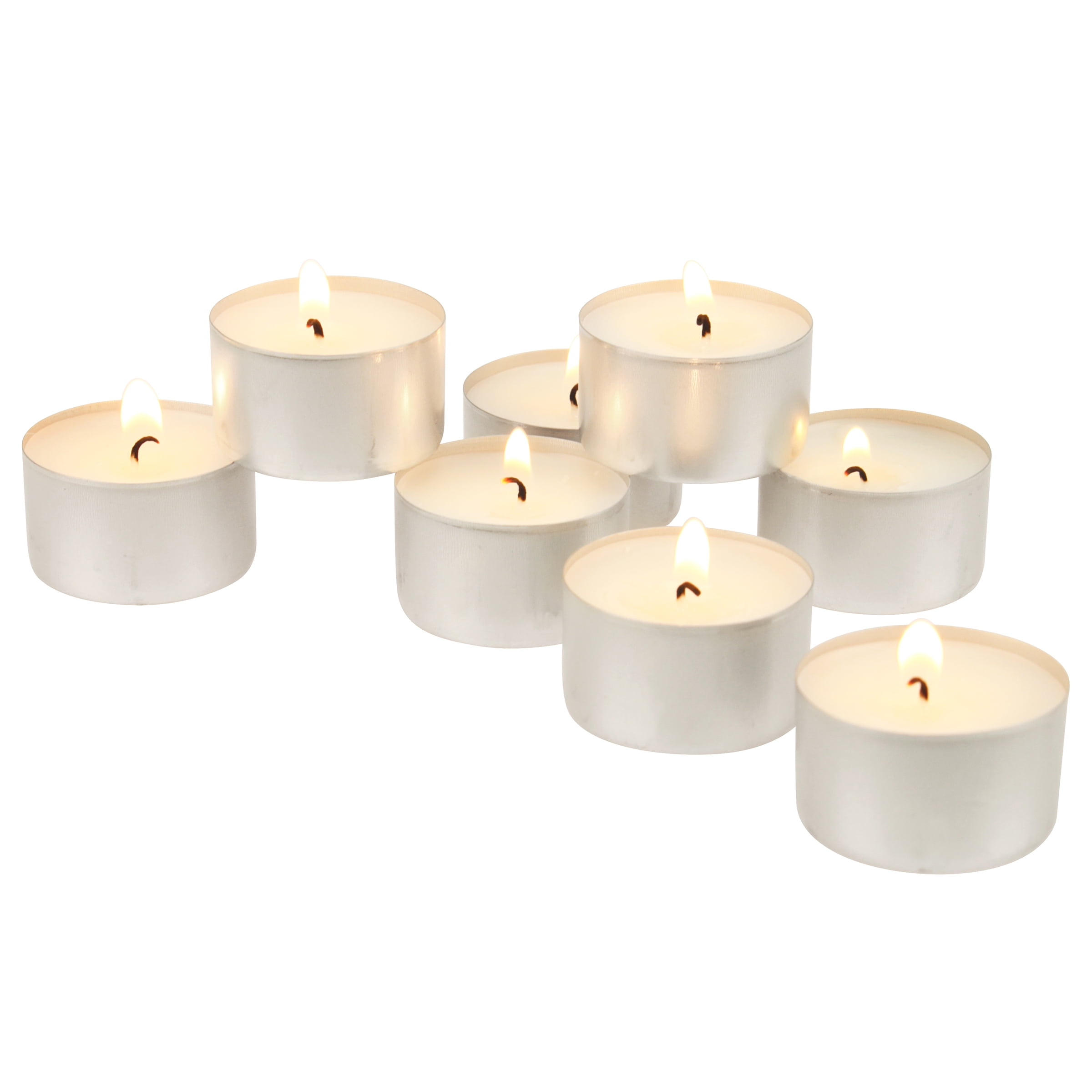 Bulk 96 Pack 6 to 7 Hour Extended Burn Time White Stonebriar Unscented Long Burning Clear Cup Tea Light Candles