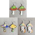 thumbnail image 2 of Pendientes colgantes YONGSHENG con forma de seta colorida de madera para mujer, 2 of 5