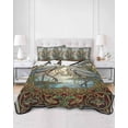 Blue Heron Quilts Bedding Set Queen Size Retro Reeds Sunlight Birds ...