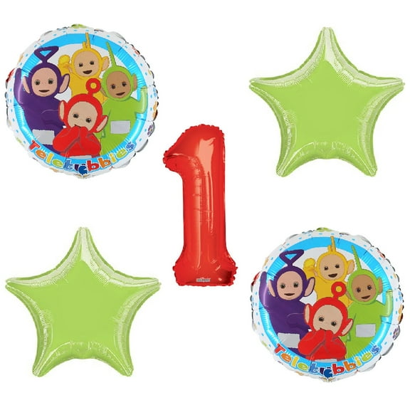 Teletubbies Balloon Bouquet 1st Birthday 5 Piece Party Supplies