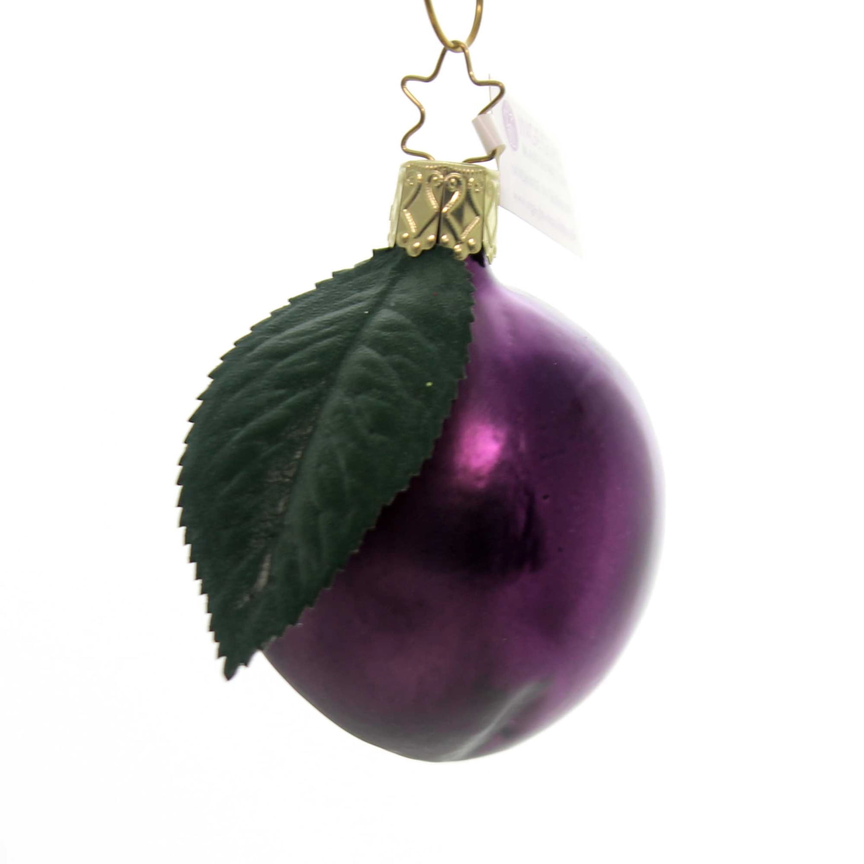 Inge Glas HARVEST PLUM ORNAMENT Glass Fruit Christmas 10040S018