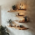 thumbnail image 5 of Floating Shelves for Wall Decor, Rustic Solid Elm Wood Floating Shelves Wall Mounted, Wall Shelves with Invisible Bracket for Living Room Bedroom Kitchen,, 5 of 9