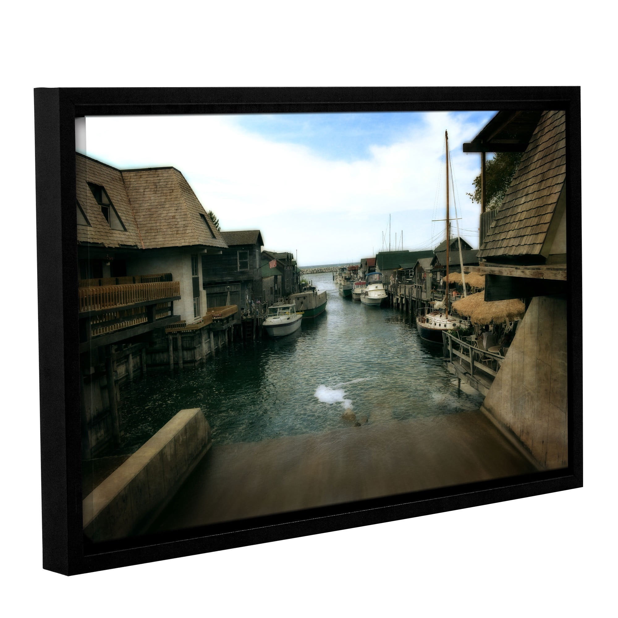 ArtWall Kevin Calkins "Fishtown" Gallery-Wrapped Floater-Framed Canvas