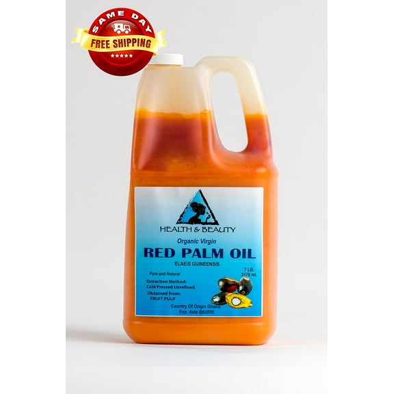 PALM OIL "RED" EXTRA VIRGIN UNREFINED ORGANIC CARRIER COLD PRESSED PURE 7 LB
