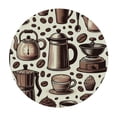 thumbnail image 2 of PIKWEEK  Brown Coffee Round Tablecloth, Fitted Table Cover with Elastic for  Round Tables, Farmhouse Rustic Coffee Table Cloth Outdoor Indoor Dinning Party Waterproof Tablecloths, 2 of 7