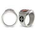 thumbnail image 3 of Mens Cross Antiqued Cross Shield Stainless Steel Ring, 3 of 4