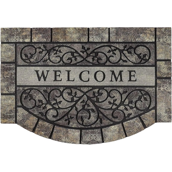 Xwlshop 24"x36" Welcome Door Mat, Heavy Duty Non-Slip Rubber Outdoor Doormat, Durable Entrance Mat for Front Door, Patio, Garage