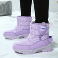 thumbnail image 3 of Quealent Boys Girls Toddler Snow Boots Waterproof Slip Resistant Outdoor Winter Shoes(Toddler/Little Kids/Big Kids) Purple for Size 2, 3 of 8