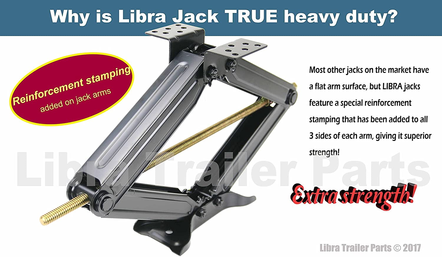 LIBRA 30" 5000lbs RV Trailer Stabilizer Leveling Scissor Jacks w/Dual Power Drill sockets & mounting Hardware, Set 4