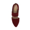 thumbnail image 4 of YDN Women's Fashion Mary Jane Pumps Pointy Toe Elastic Strap D'Orsay Comfy Ballet Flats Back Zipper Comfy Walking Outfit Shoes Size 7 Red, 4 of 4