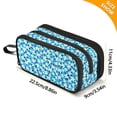 thumbnail image 4 of FORMRS Pencil Case with 3 Compartments School Large Capacity Zipper Pen Pouch Stationery Organizer, Blue Daisy Pattern, 4 of 8