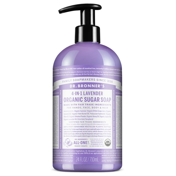 Dr. Bronner's Organic Sugar Soap – Lavender – 24 oz