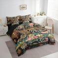 thumbnail image 3 of Castle Fairy Boys Girls Flowers Safari Leopard Twin Bedding Sets 7-Piece,Chic Floral Animal Cheetah Bedding Comforter Set Microfiber,Retro Vintage Aesthetic Breathable Sheet Sets, 3 of 8