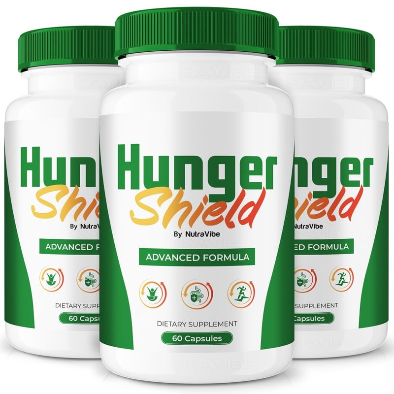 (3 Pack) Hunger Shield – Natural Daily Pill Formula Designed to align with Fitness Goals, Support active Lifestyle & Body Balance | Just 2 Easy-to-Swallow Pills Daily (180 Capsules)