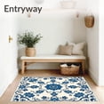 thumbnail image 3 of ODIKA 2'x3' Machine Washable Non-Slip Area Rug, Heritage Garden Scrollwork with Elaborate Fleur Motifs High Traffic Rug with Pad, Blue, 596475, 3 of 8