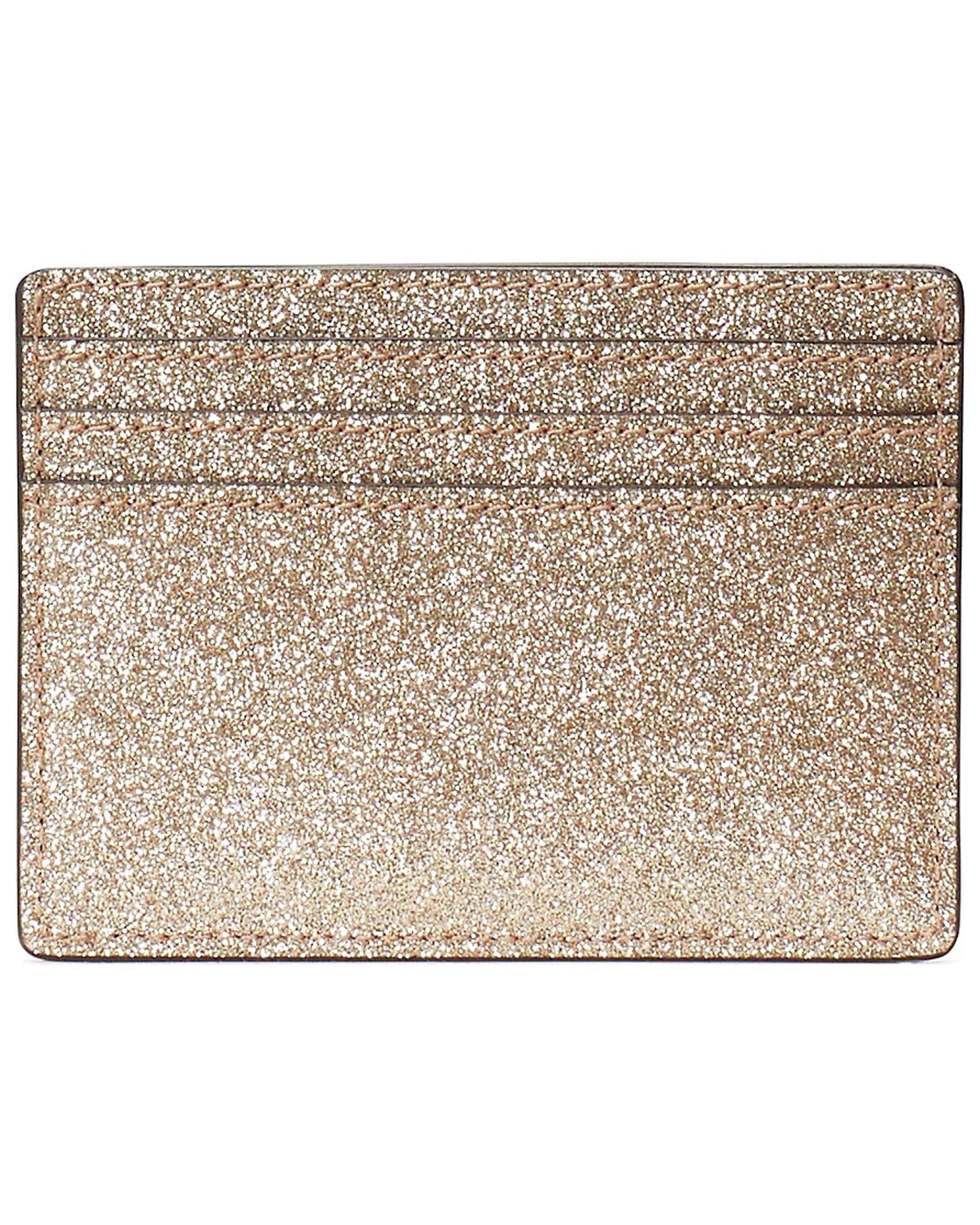 Kate Spade New York Women's Glimmer Glitter Small Slim Card