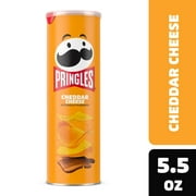Pringles Cheddar Cheese Potato Crisps Chips, Lunch Snacks, 5.5 oz