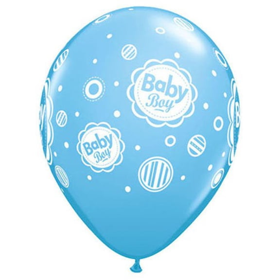 11 inch Qualatex Baby Boy Dots - Pale Blue Latex Balloons (50 Pack) - Party Supplies Decorations