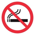 thumbnail image 1 of Señal prohibitiva: "Prohibido fumar" en blanco, rojo y negro. Plástico estireno calibre 40 resistente a exteriores, medidas: 20 x 20 cm. Señalamiento, Cartel, Letrero cuadrado, Señalización no fumar., 1 of 4