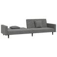 thumbnail image 2 of vidaXL Adult 2-Seater Sofa Bed with Two Pillows - Dark Grey Velvet, 2 of 5