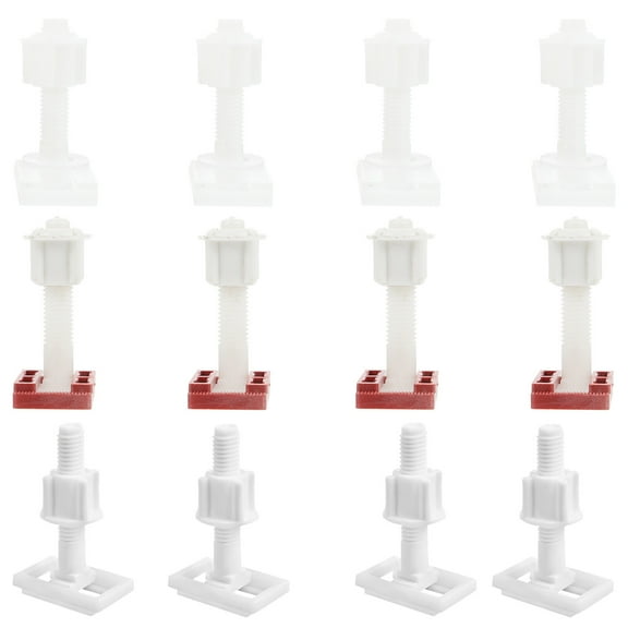 HOKARUA 6 Sets Toilet Seat Hinges Screws Plastic Toilet Seat Fittings Bolts Replacement Parts