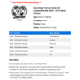 thumbnail image 2 of Rear Brake Pad and Rotor Kit - Compatible with 2008 - 2016 Buick Enclave 2009 2010 2011 2012 2013 2014 2015, 2 of 2