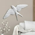 thumbnail image 5 of White Resin Birds Wall Decor ,Nordic 3D Swallows Hanging ,Sparrow Wall Sculptures Wall Art for Office Living Balcony Ornament - To left, 5 of 8