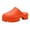 Orange, variant on Women's Platform Mules Slip On Closed Toe Sandals Non Slip Thick Lug Sole Leather Clogs Comfortable Slides Slippers Black Size 9