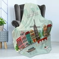 thumbnail image 4 of Amsterdam Soft Flannel Fleece Blanket, Old European Cityscape with Colorful Houses on the Waterside Bridge and Windmill, Cozy Plush for Indoor and Outdoor Use, 60" x 80", Multicolor, by Ambesonne, 4 of 5