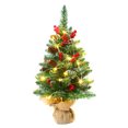 thumbnail image 1 of Riwcyla 24 Inches Christmas Trees Battery Operated Artificial Prelit Tabletop Christmas Tree with Warm Lamp String Light Berries Pine Cone Ornaments for Dining Table Desk Home Holiday Decorations, 1 of 6