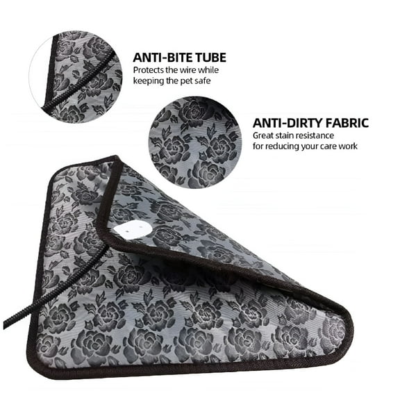 HIBIBUD Electric Heating Pad for Dog Bed Outdoor or Home for Dog House Waterproof Crate Pad for Small Medium Pet Cat Puppy Easy Clean Long Chew Proof Cord