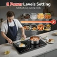 thumbnail image 4 of Portable Induction Cooktop 2 Burner - 1800W Double Induction Cooker with 8 Power Settings, 4 Pre-Set Modes, Ultra Thin Design, Sensor Touch Control, Child Safety Lock & Timer | Electric Cooktop, 4 of 8