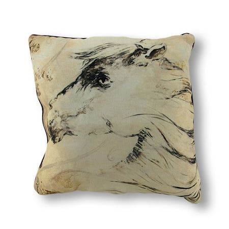 Wild Mane Horse Decorative Throw Pillow 18in.