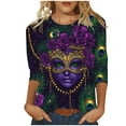 Dazajoo Flash Deals Crazy Carnival Shirt for Women Mask Graphic Tshirt