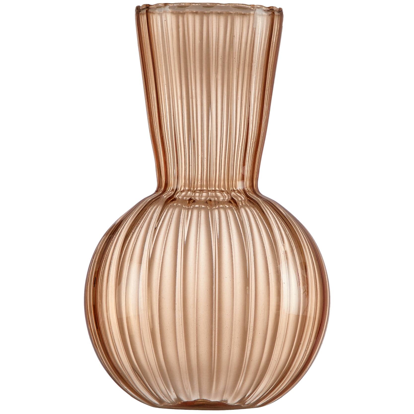 Beautiful Fall Leaf Bubble Glass Vase by Drew Barrymore, 6.5", Yellow