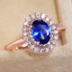 thumbnail image 1 of Anillos de boda de Zirconia cúbica Rosa grande con personalidad de Huitan para mujer, anillos románticos para ceremonia de matrimonio y fiesta, joyería de moda Tan Jianjun unisex, 1 of 2