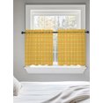 thumbnail image 5 of Yellow Orange Gingham Tier Curtains 24 Inch Length,Sheer Curtains for Bedroom Living Room Modern Minimalist Geometric Plaid Short Kitchen Curtains Drapes for Small Half Window 27.5"x24" 2 Panels, 5 of 7