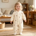 thumbnail image 2 of NIEWTR Newborn Baby Boy Girl Organic Cotton Bodysuit Long Sleeve Jumpsuit One Piece Outfits Clothes 0-24 Months(A-Red,3-6 Months), 2 of 8