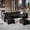 Black, variant on 124" Modern Cloud Modular Sectional Sofa, 8-Seater U-Shaped Chenille Couch with Storage Ottoman and USB Charging Ports for Living Room