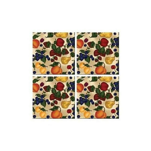 McGowan TT00440 Tuftop Fruit Collage Coasters Set of 4