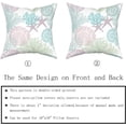 thumbnail image 4 of Ocean Coral Pillow Covers 20x20 Inch Nautical Coastal Throw Pillows Set of 2 Beach Seashell Starfish Pillow Case Soft Cotton Square Cushion Covers for Home Couch Sofa Patio Bedroom, Teal, 4 of 6