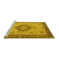 thumbnail image 2 of Ahgly Company Machine Washable Indoor Rectangle Medallion Yellow Traditional Area Rugs, 2' x 5', 2 of 4