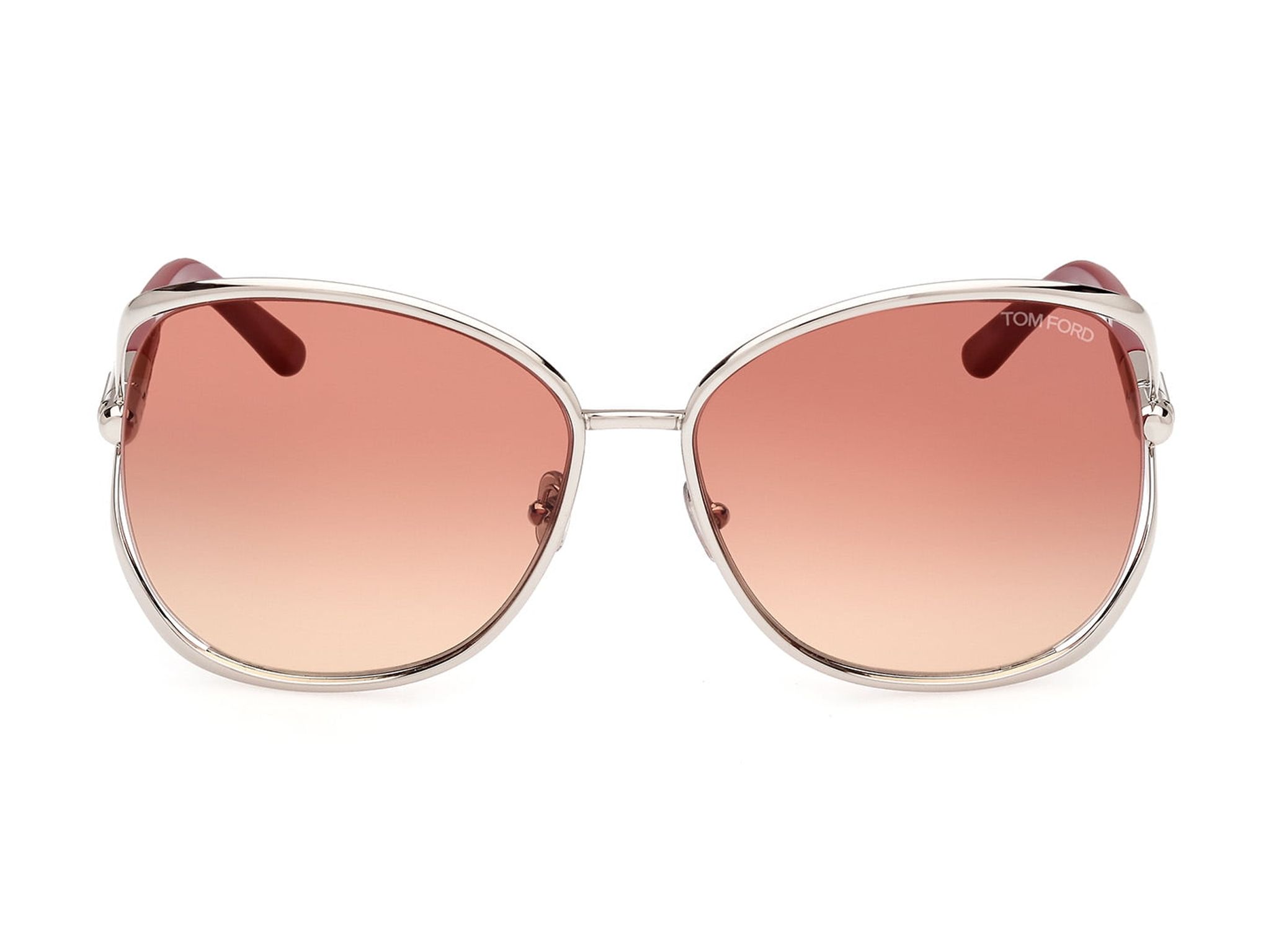 Tom Ford FT1091 16T Metal Shiny Palladium Grad Bordeaux 62 