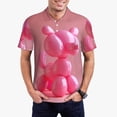 thumbnail image 1 of Balery Pink Balloon Puppy Art Camisa Polo de Hombre con Estampado, de Manga Corta y Tejido Medio, Camisa Tipo Golf Polo-4X-Large, 1 of 6
