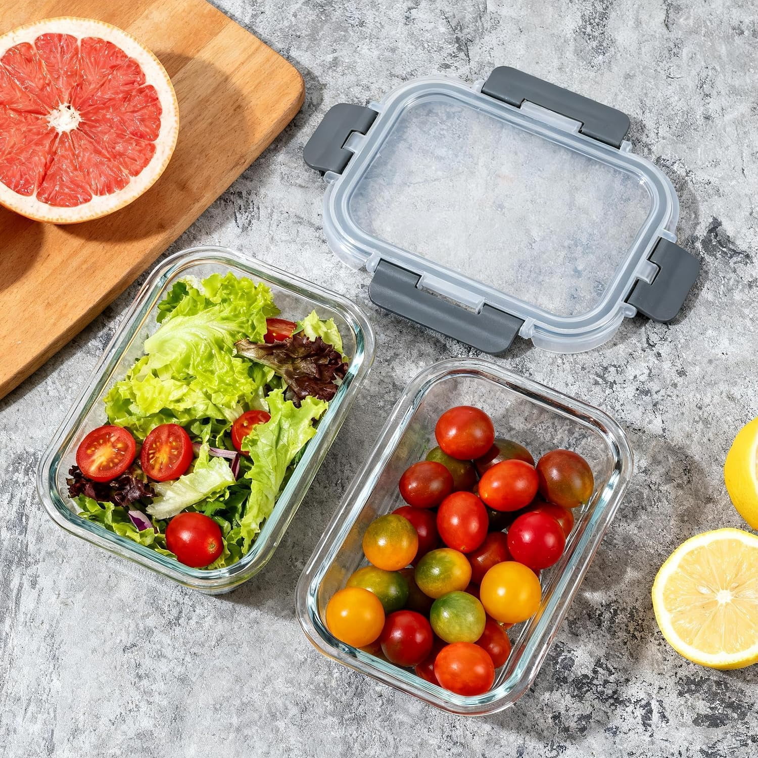 [15-pack 13 Oz 1.5 Cup Glass Meal Prep Containers  Small Food Storage With Lids Airtight Lunch Microwave Oven Freezer And Dishwasher Friendly Bpa-free