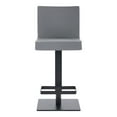 thumbnail image 2 of 44" Gray Faux Leather And Iron Swivel Adjustable Height Bar Chair, 2 of 3
