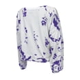 thumbnail image 3 of Women's Majestic Threads White Los Angeles Lakers Aquarius Tie-Dye Cropped V-Neck Long Sleeve T-Shirt, 3 of 3